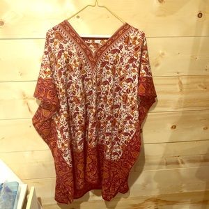 Paisley Tunic Coverup Poncho